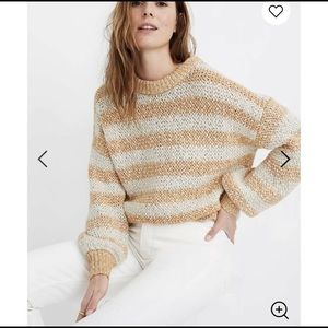 Madewell white/yellow Baez Sweater